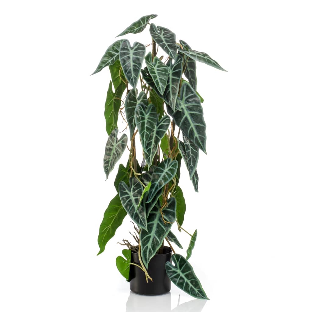 Smaragdkunstpflanze in Topfalokasie 75 cm