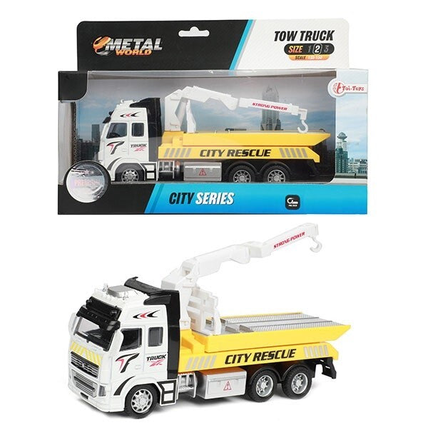 Toi-toys abschleppwagen metall junior 25 x 12 cm gelb weiß schwarz