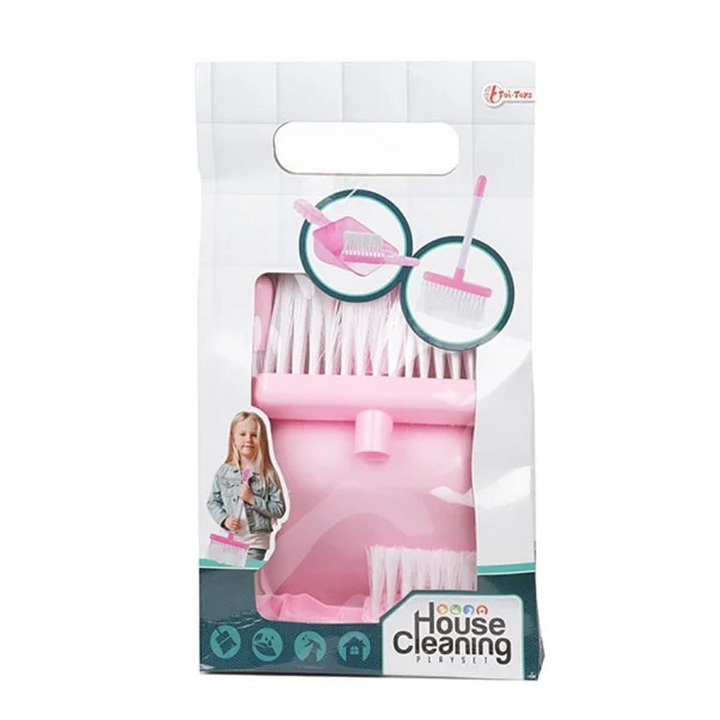 Toi-toys Hausreinigungsspielset 3-teilig rosa und weiß
