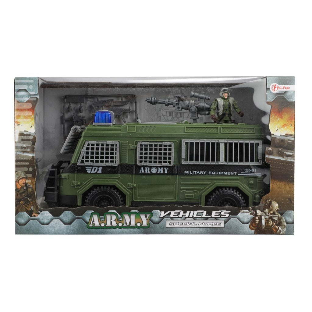 Armee-Militärfahrzeug + Soldat und Zubehör in verschiedenen Ausführungen