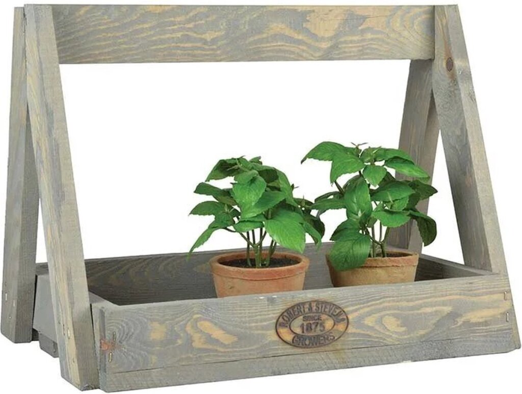 Esschert Design Holzpflanzenregal 29x39,2x28,9 cm grau