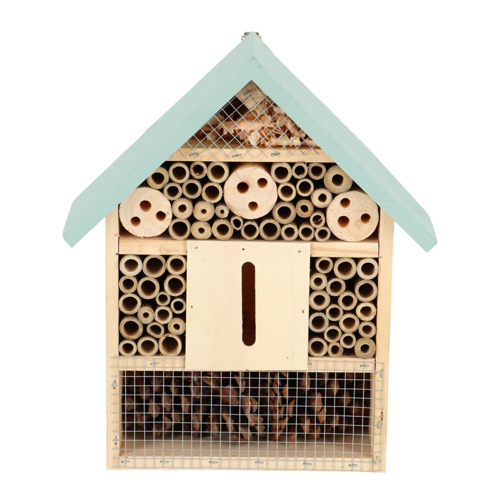 Esschert Design Insektenhotel aus Holz 10x24x29 cm natur mintgrün