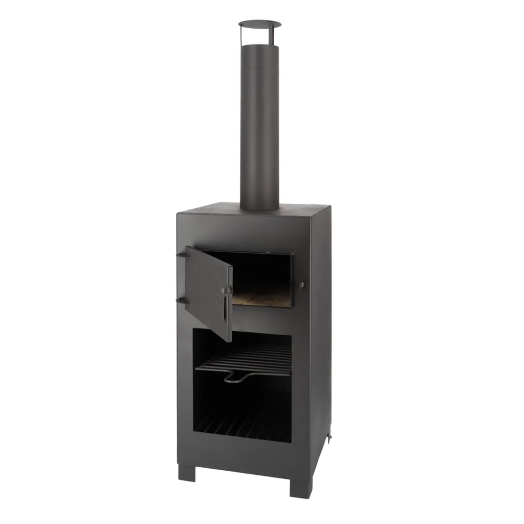 Esschert Design Terrasse Herd mit Pizzaofen schwarz