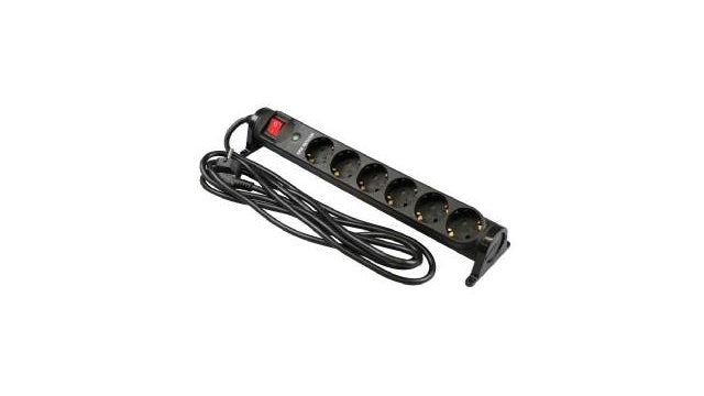 Vb 61058 Drehbare Tischsteckdose 6-fach 3x1,5 3m + Schalter montierbar