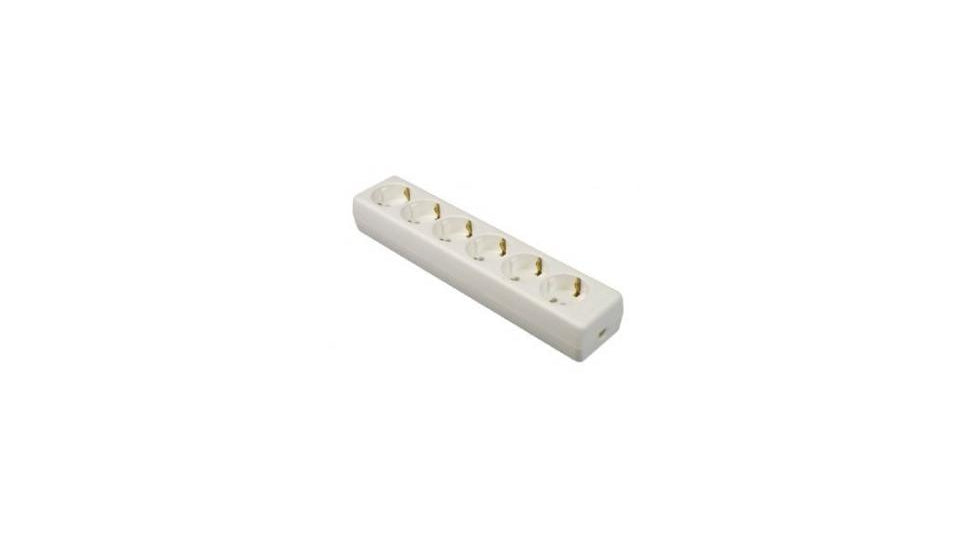 Vb 61324 Tischsteckdose 6-fach + RA ohne Kabel weiß