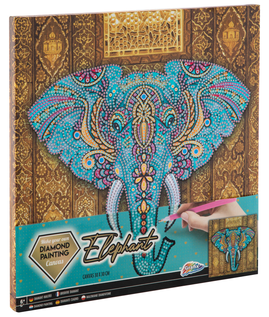 Grafix Diamantmalerei auf Leinwand Elefant
