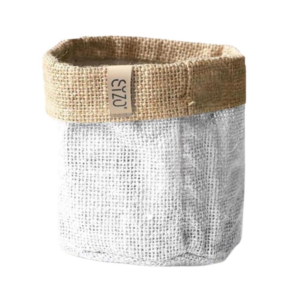 Sizo Sizo wasserdichter Jute-Pflanzsack, 25 cm, weiß