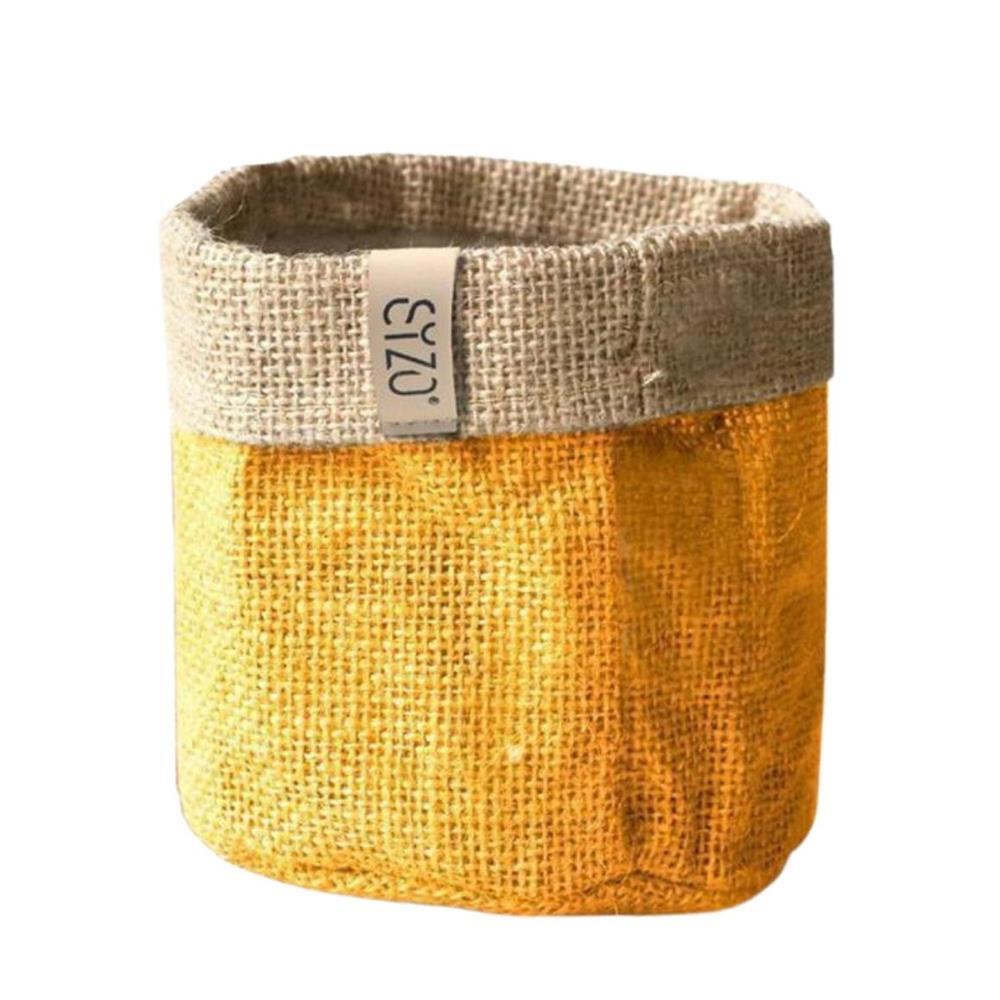 Sizo Sizo wasserdichter Jute-Pflanzsack, 25 cm, Senfgelb