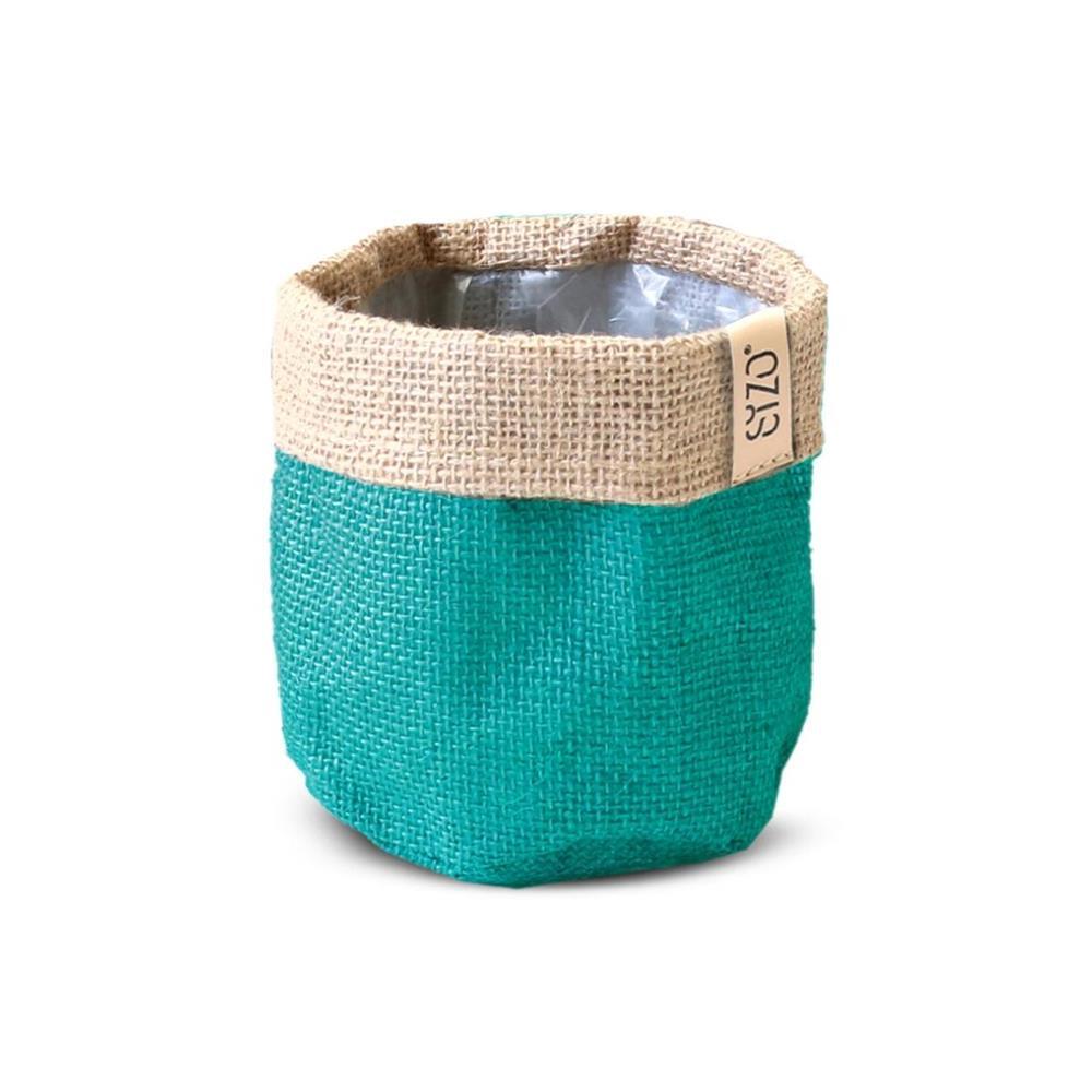 Sizo wasserdichter Jute-Pflanzsack 13 cm Petrol