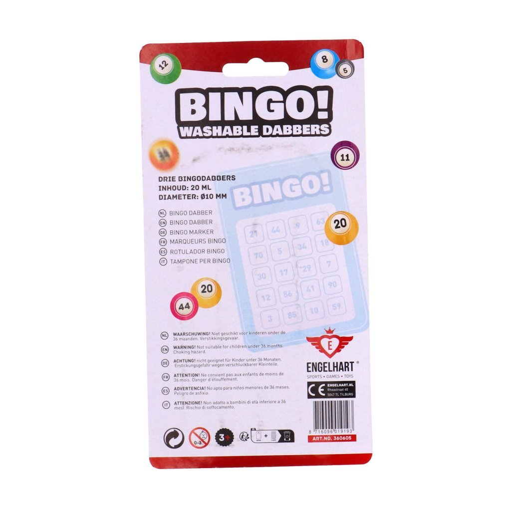 Longfield Engelhart Bingo-Marker 3 Stück rot gelb blau
