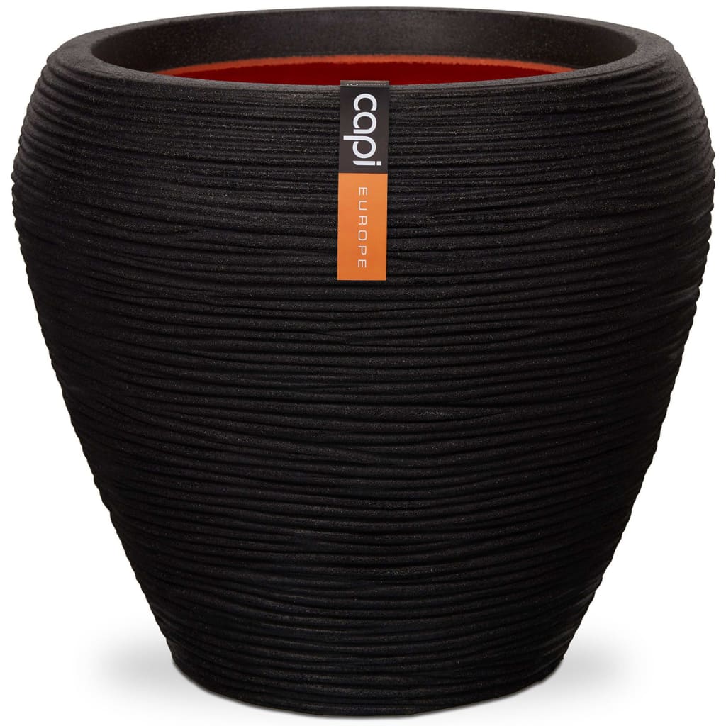 Capi Flowerpot Nature Rippe Zapftaps 42x38 cm Schwarz KBLR362