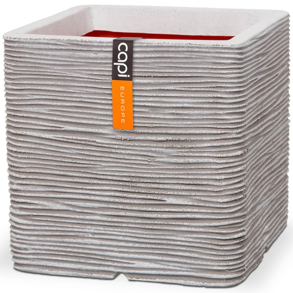 Capi Pflanzer Natur Rib Square 30 x 30 cm Elfenbeinfarben Kofi902