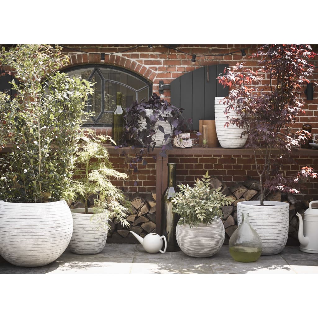 Capi Flowerpot Nature Rib Sphärisch 40x32 cm Elfenbeinkolored KOFI270