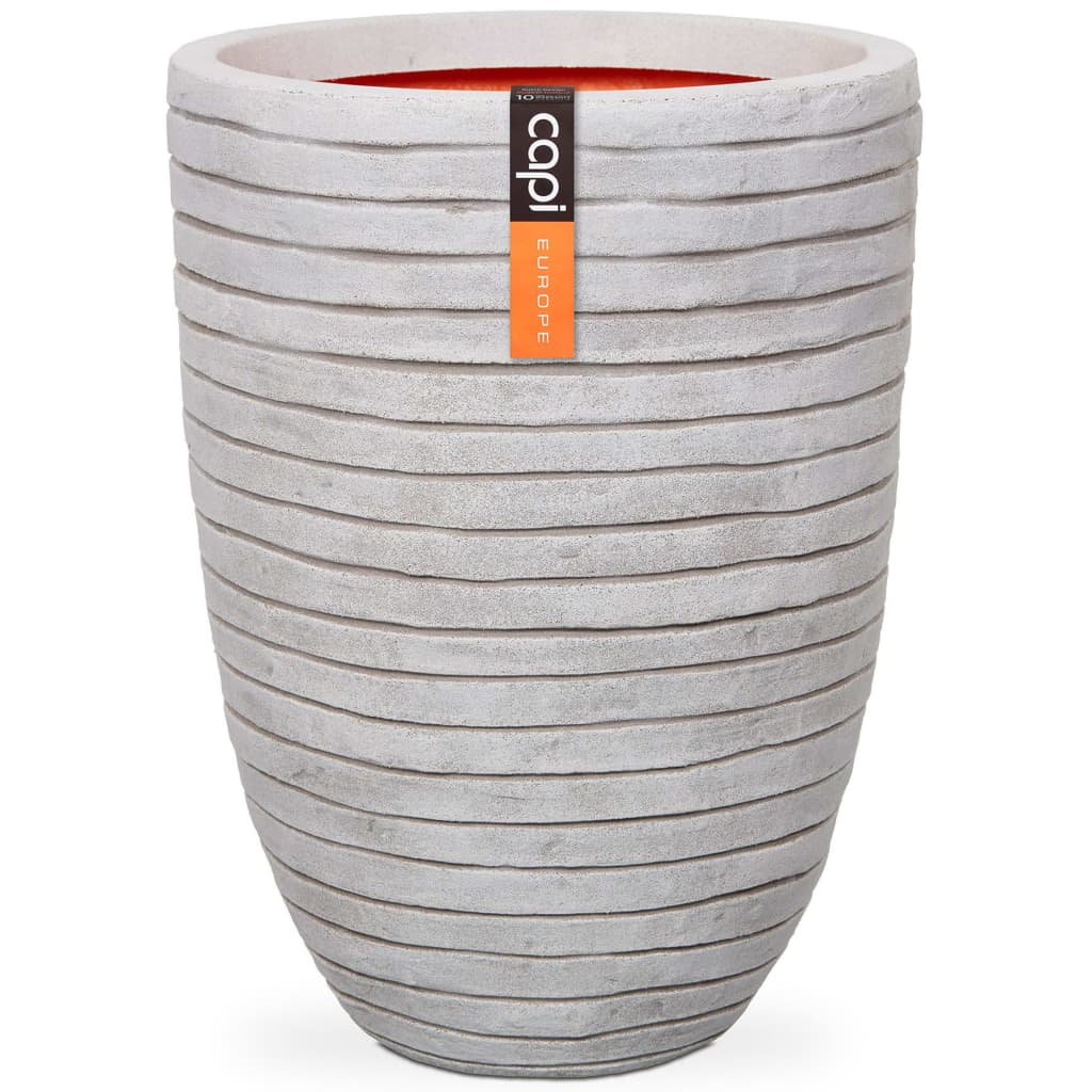 Capi Flowerpot Nature Row elegant niedrig 46x58 cm Elfenbeinfarbe KrWI783