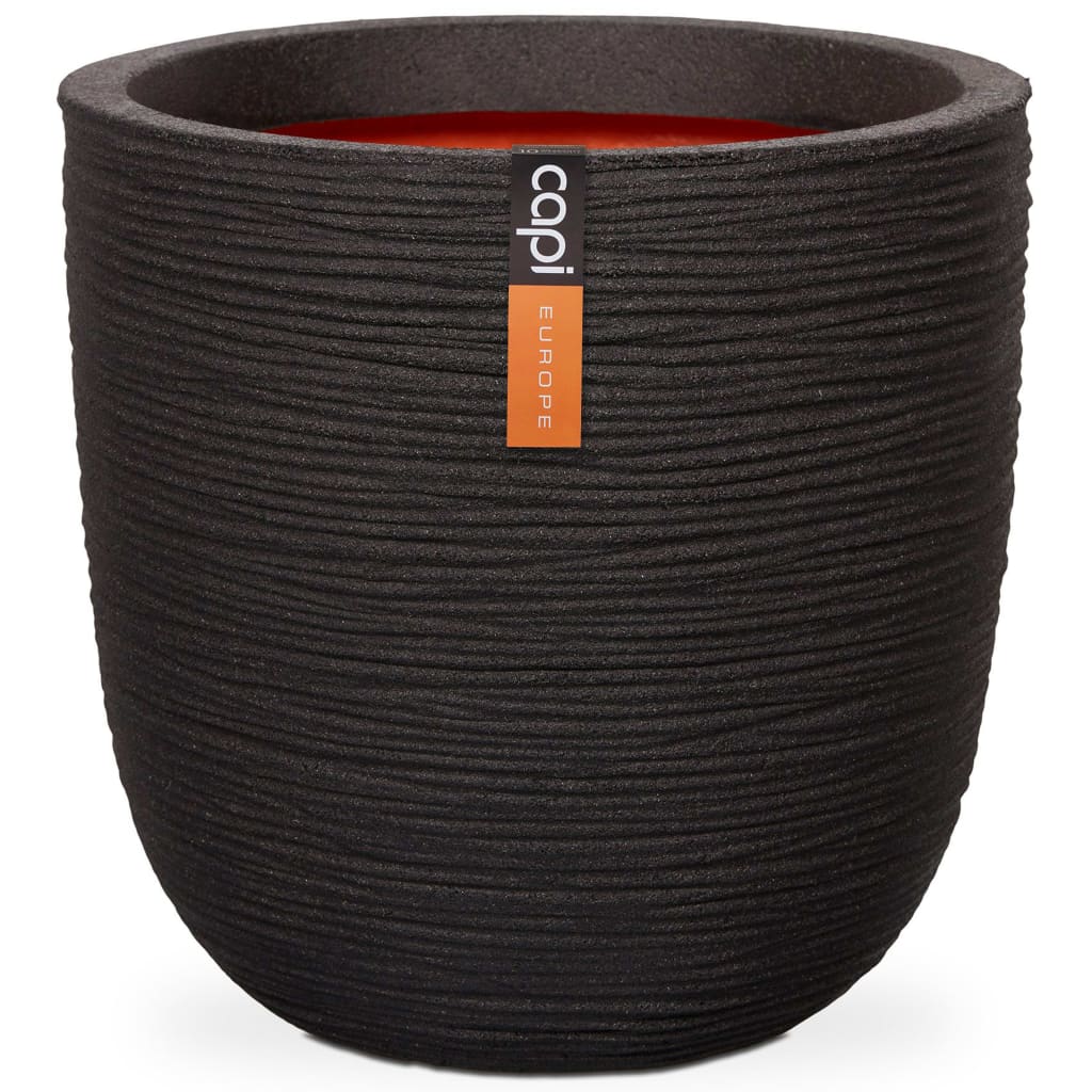 Capi Flowerpot Natur Rib 54x52 cm Schwarz KBLR935