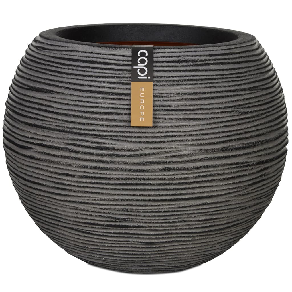 Capi Flowerpot Natur Rib Sphärische 62 x 48 cm Anthrazit Kofz271