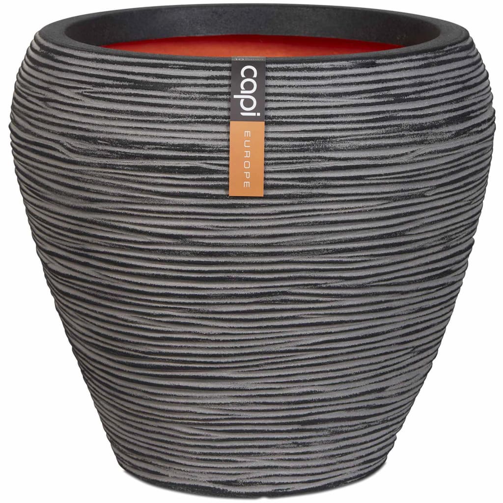 Capi Flowerpot Nature Rib Haken 42x38 cm Anthrazit Kofz362
