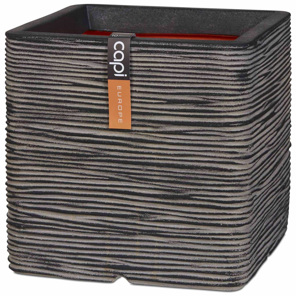 Capi Pflanzer Natur Rib Square 30 x 30 cm Anthrazit Kofz902