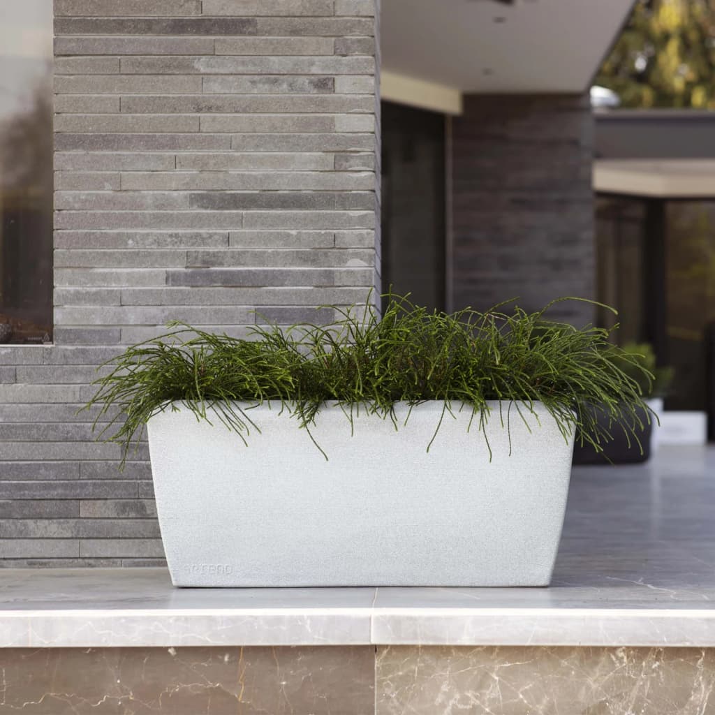 Capi Pflanzer Arc Granit rechteckig 60x35x40 cm Elfenbeinfarbe