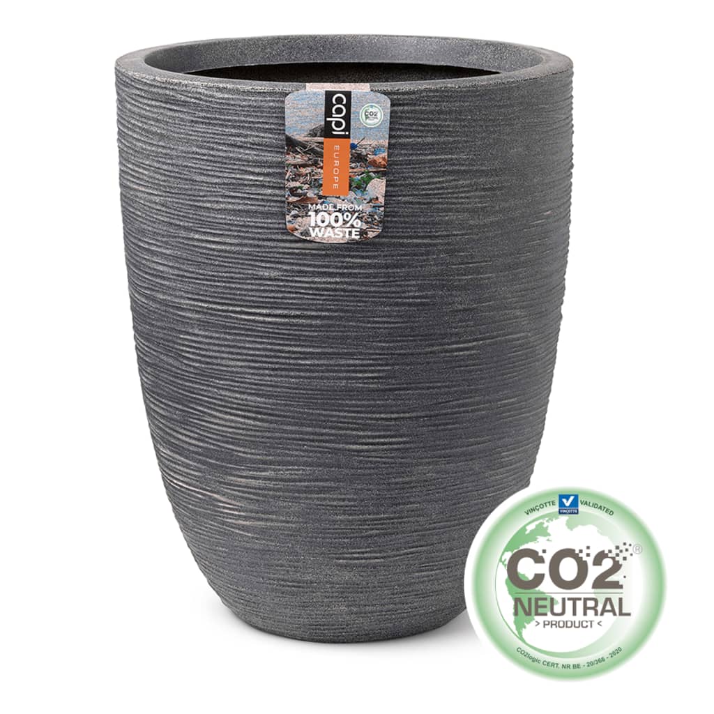 Capi Pflanzer waschen rippern niedrig elegant 46x58 cm grau