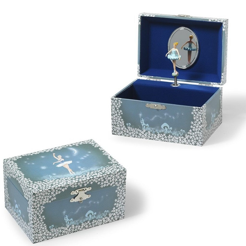 Einfach für Kinder, einfach für Schmuck, Spieluhr, Ballerina, blaues Kleid, blau weiß