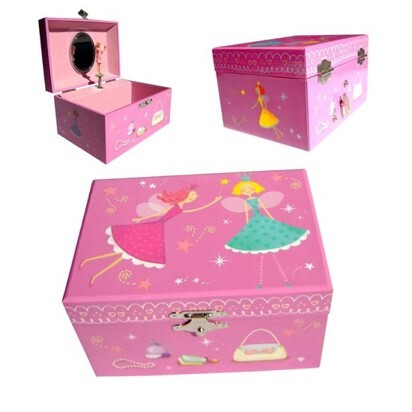 Simply for Kids Schmuckkästchen für Kinder, 2 Elfen, rosa Spieluhr mit tanzender Ballerina