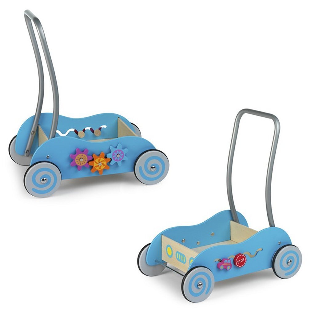 Simply for Kids Schiebewagen aus Holz in Blau