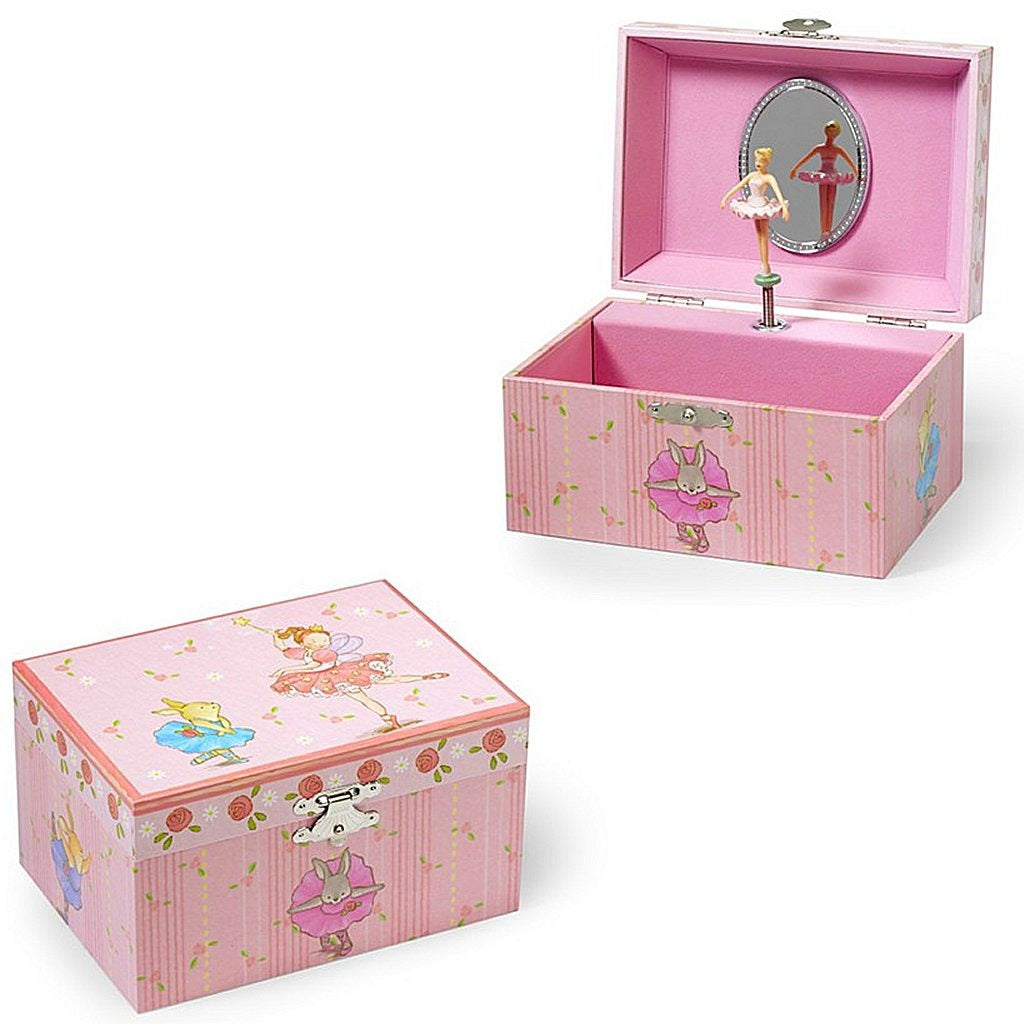 Simply for Kids Holz-Schmuckkästchen mit Musik-Elfe und Hase