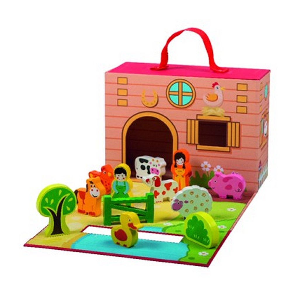 Simply for Kids Simply For Farm mit Holztieren 12-teilig