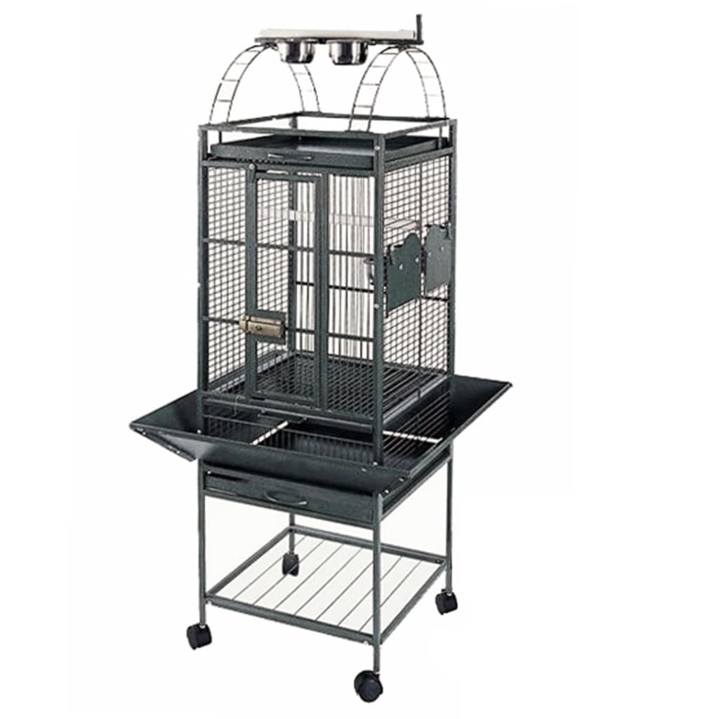 Starke Papagei Cage Villa Helios 46x46x149 cm Silbergrau 93016