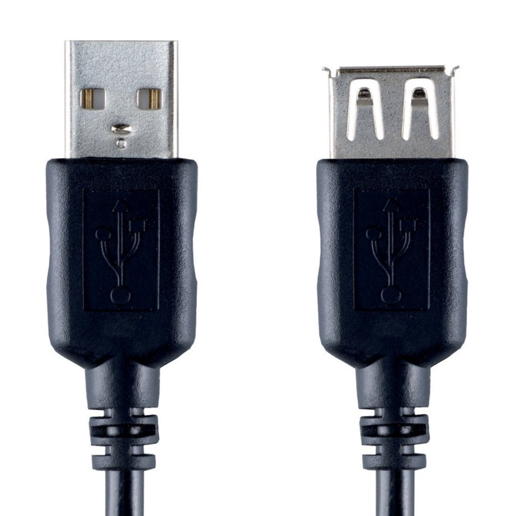 Bandridge USB 2.0 A-Stecker auf USB 2.0 A-Buchse, 2 m, Schwarz