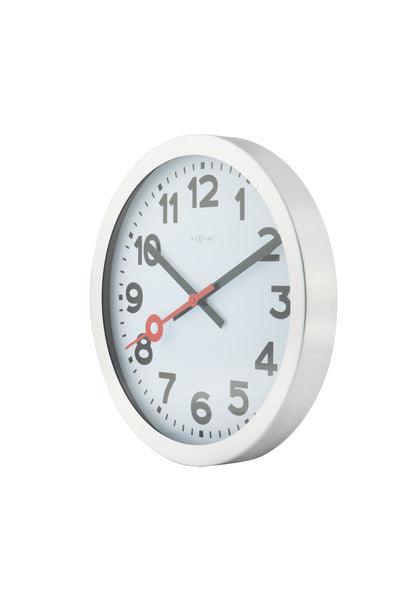 Nexttime ne-3998ar wanduhr dia. 19 cm, gebürstetes Aluminium, 'Station'
