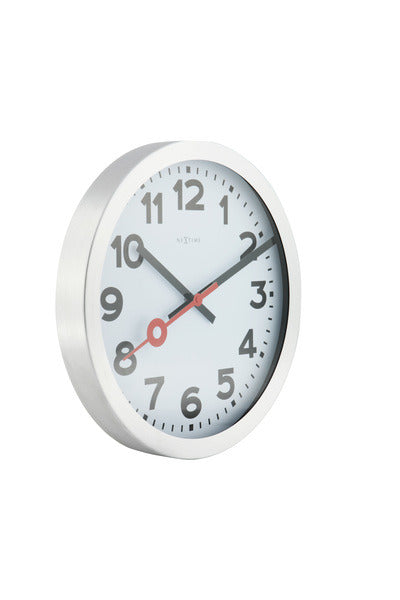 Nexttime ne-3998ar wanduhr dia. 19 cm, gebürstetes Aluminium, 'Station'