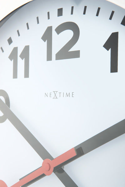 Nexttime ne-3998ar wanduhr dia. 19 cm, gebürstetes Aluminium, 'Station'