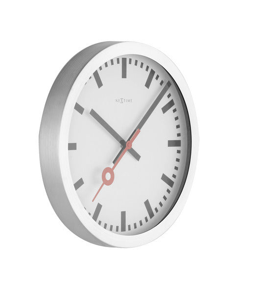 Nexttime ne-3998st wanduhr dia. 19 cm, gebürstetes Aluminium, 'Station'
