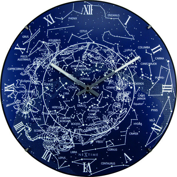 Nexttime ne-3165 wanduhr dia. 35 cm, konvexes Glas, „Milchstraßenkuppel“