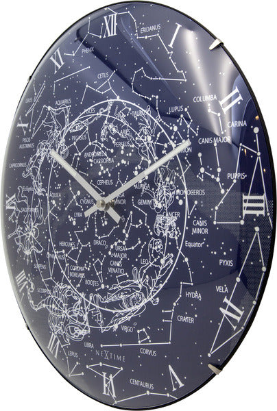 Nexttime ne-3165 wanduhr dia. 35 cm, konvexes Glas, „Milchstraßenkuppel“