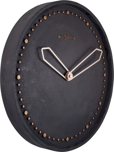 NeXtime NeXtime NE-3197ZW Wanduhr Dia. 35 cm, Polyresin, Schwarz