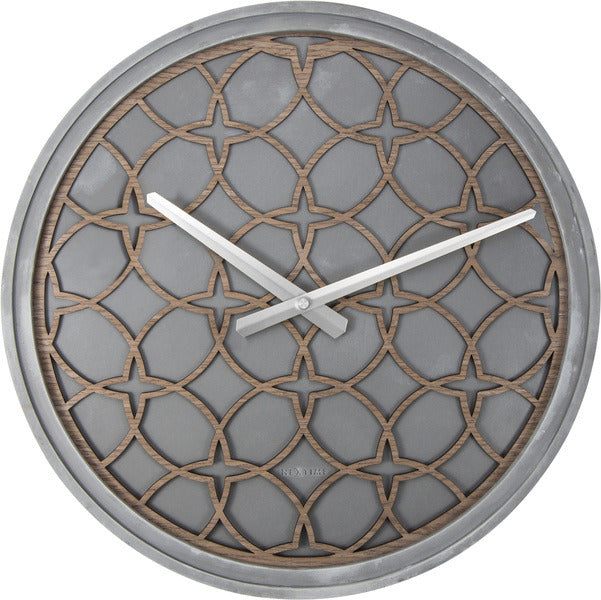 Nexttime ne-3212br wanduhr dia. 39,5 cm, Polyresin-Holz, grau