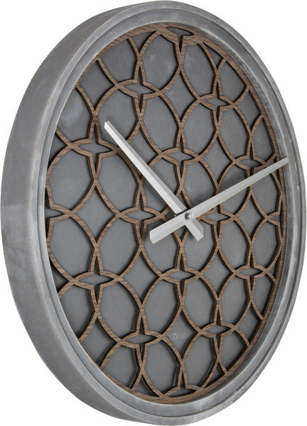 Nexttime ne-3212br wanduhr dia. 39,5 cm, Polyresin-Holz, grau