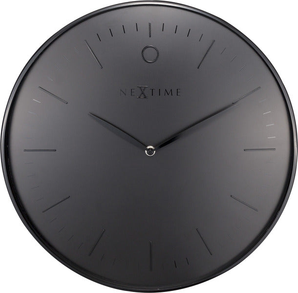 Nexttime ne-3235zw wanduhr glamour ø40 metall schwarz