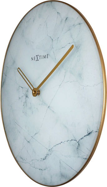 Nexttime ne-8189wi wanduhr marmor ø 40 cm weiß