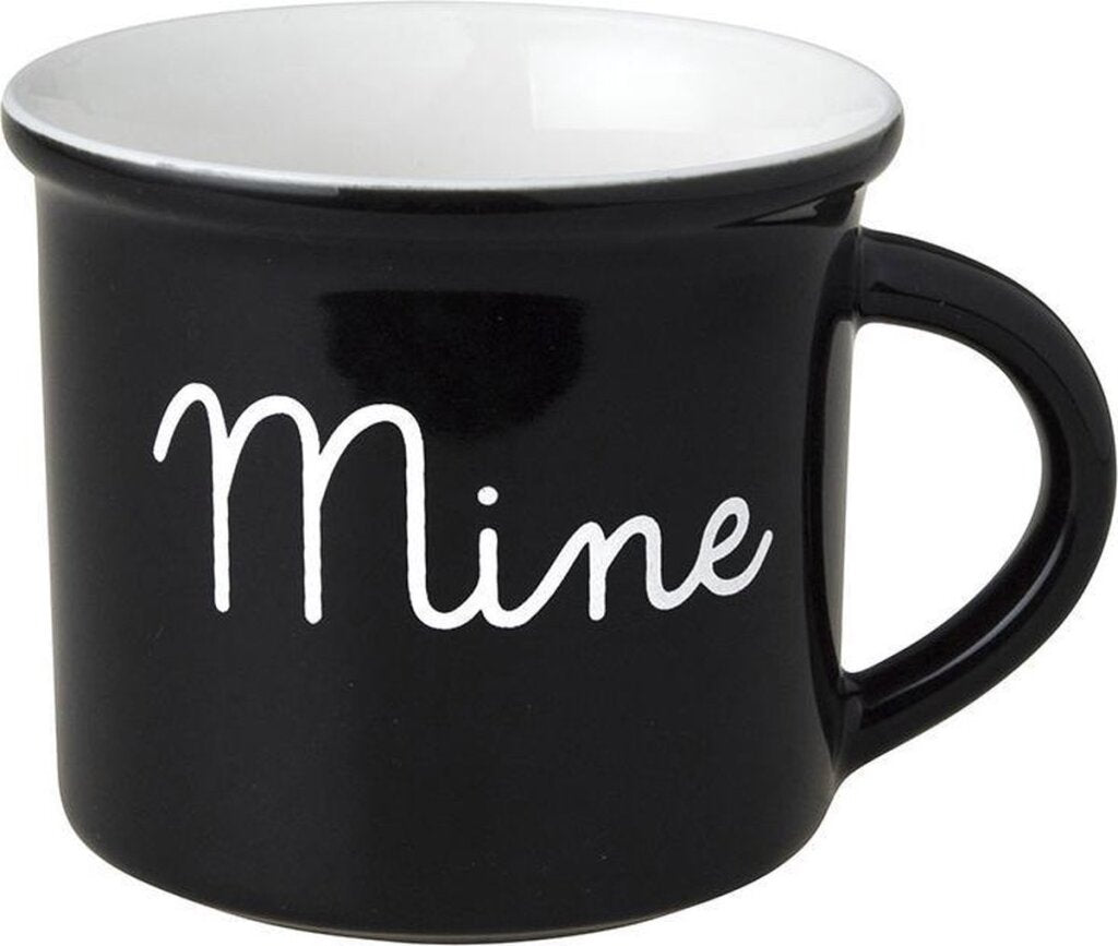 Holländische Rose schwarz und weiß, Tasse Mine schwarz