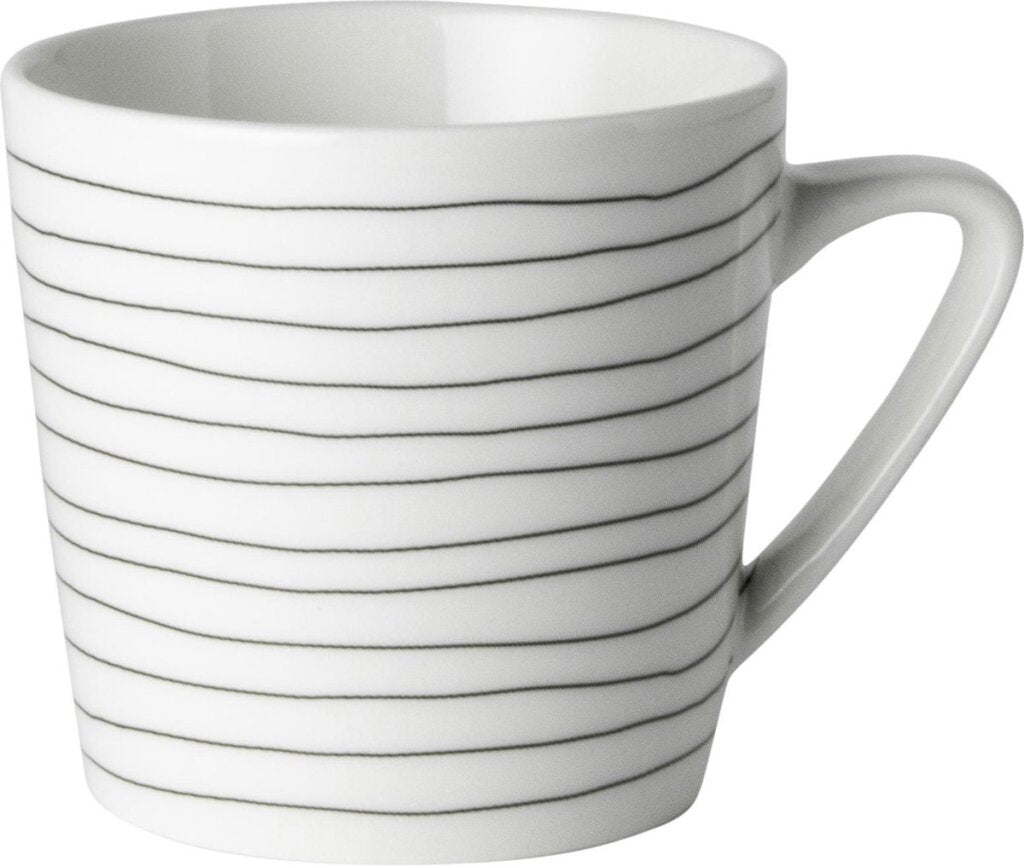 Dutch Rose Loft Schwarz-Weiß-Kaffeetasse mit schwarzen Streifen, 20 cl