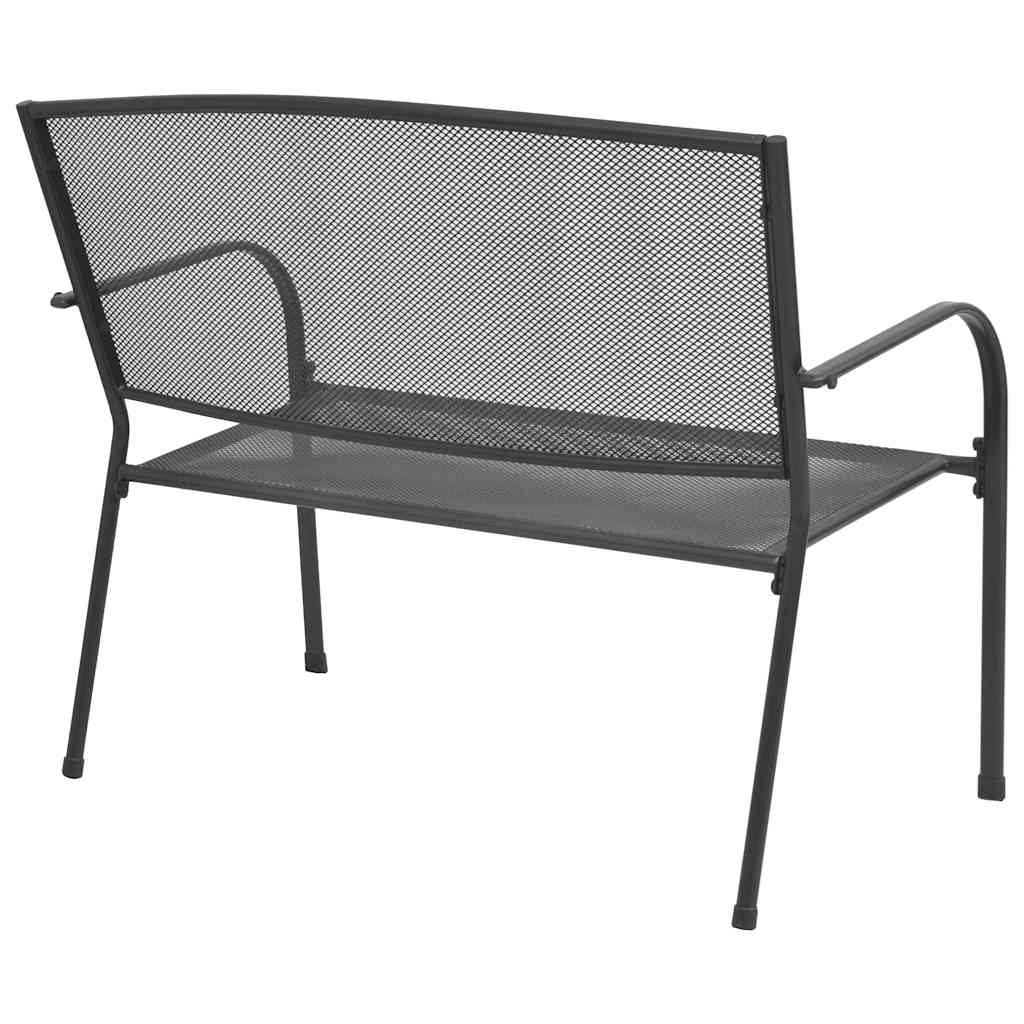 Vidaxl tuinbank 108 cm staal en mesh antraciet