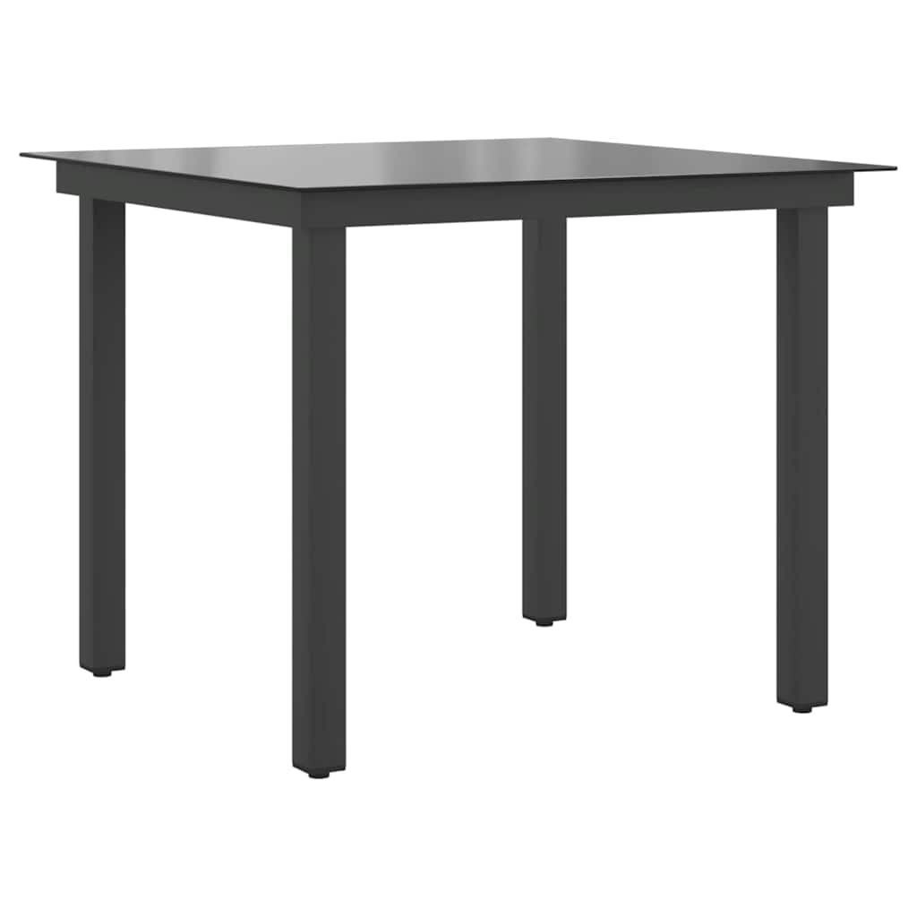 Vidaxl tuintafel 80x80x74 cm aluminium en glas zwart