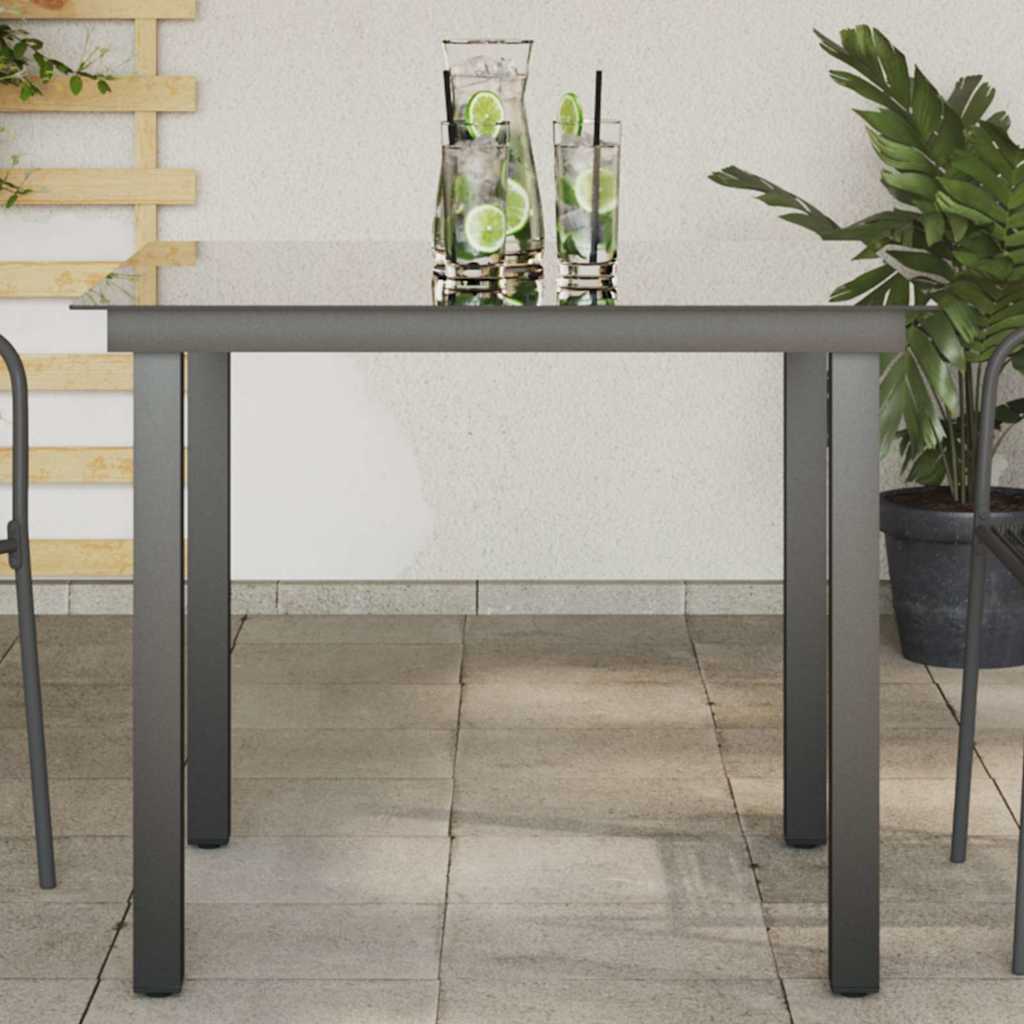 Vidaxl tuintafel 80x80x74 cm aluminium en glas zwart