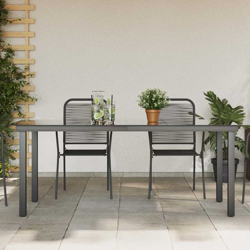 Vidaxl tuintafel 190x90x74 cm aluminium en glas zwart