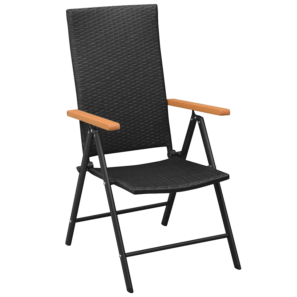 Vidaxl tuinstoelen stapelbaar 2 st poly rattan zwart