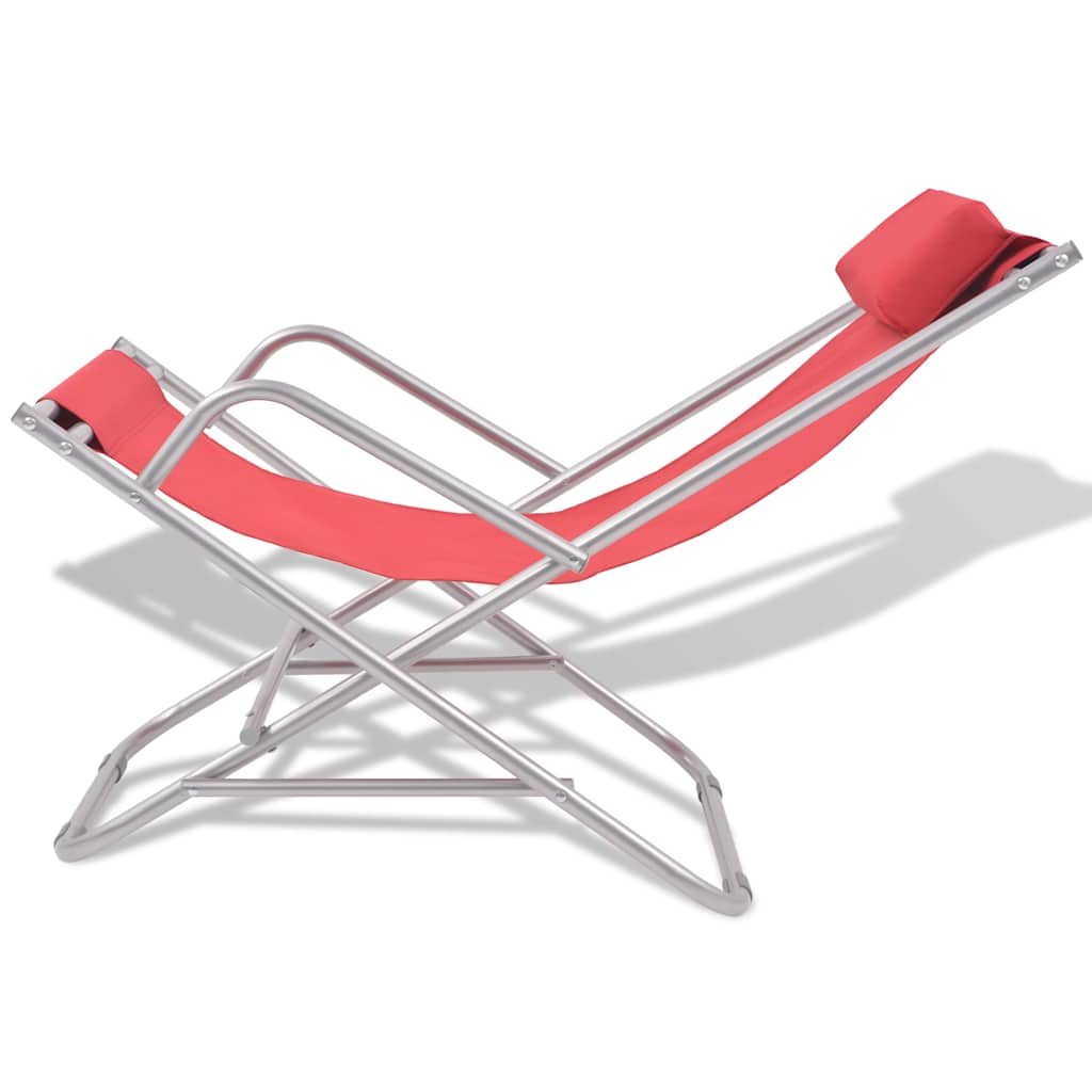 Vidaxl terrasstoelen verstelbaar 2 st staal rood